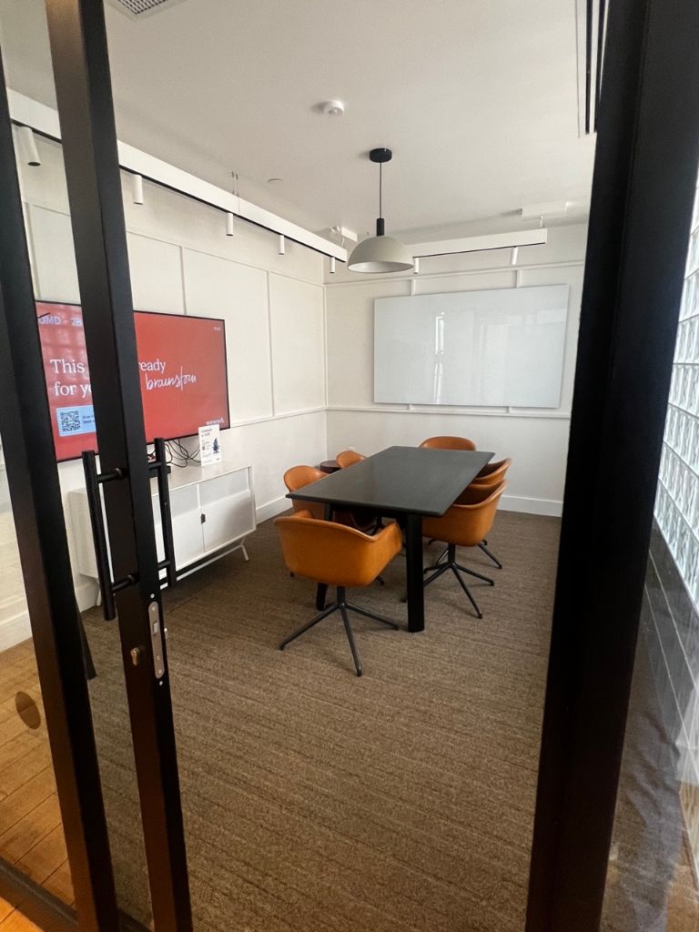 Additional classroom training room with whiteboard and monitor